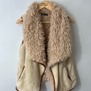 Faux Shearling Beige Vest